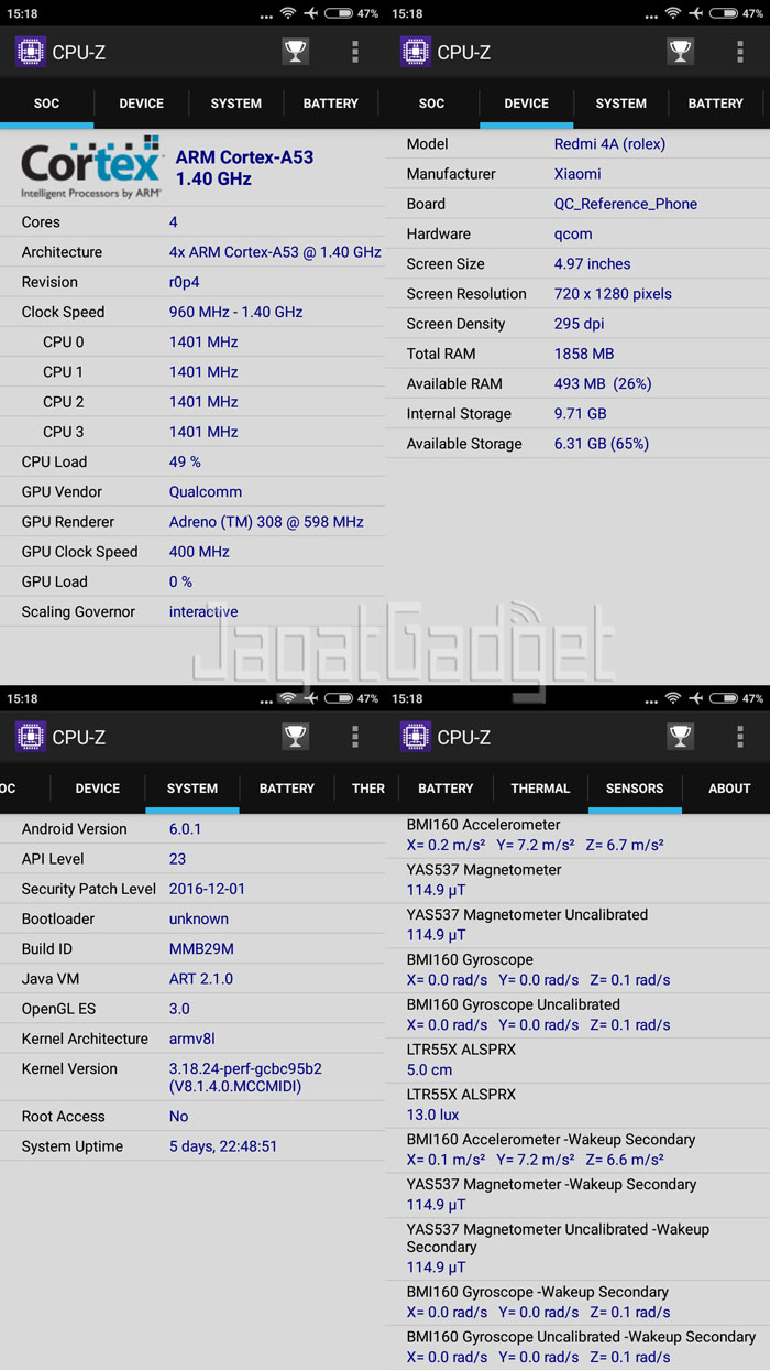 Review Redmi 4A: Smartphone Xiaomi Termurah Di Indonesia 8 CPU-Z
