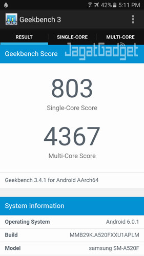 Review Samsung Galaxy A5 2017: Makin Premium! 3 GeekBench-3