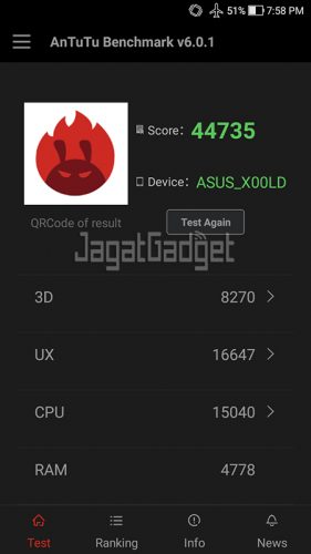 Review Smartphone Android: Asus Zenfone 4 Selfie 1 antutu 6.0