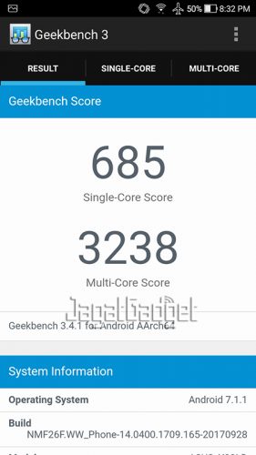 Review Smartphone Android: Asus Zenfone 4 Selfie 5 geekbench 3