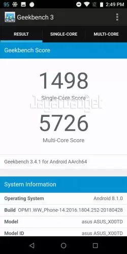 Review ASUS Zenfone Max Pro M1 10 geekbench 3