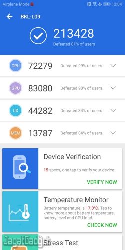 Review Smartphone Android: Honor View 10 5 antutu 7.0