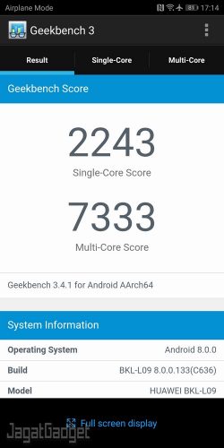 Review Smartphone Android: Honor View 10 7 geekbench 3