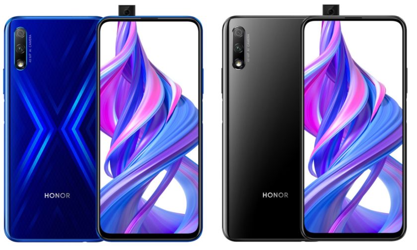 honor 9x pro smartphone side by side blue black 1