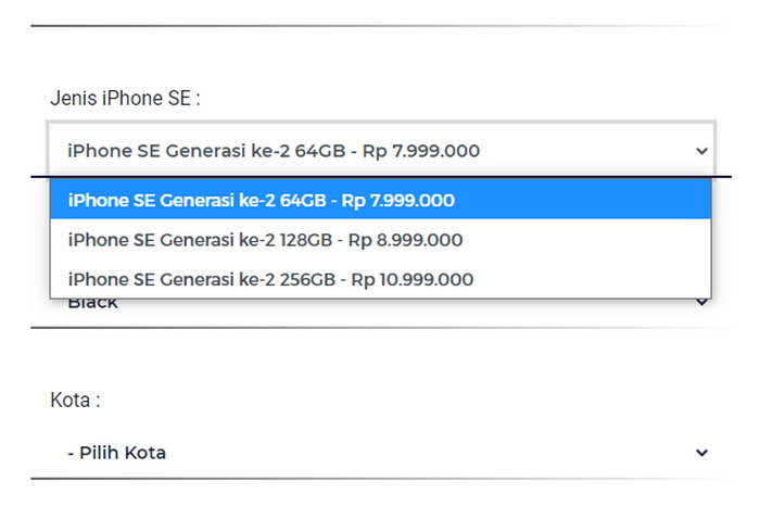 harga resmi iPhone SE 2020 Indonesia