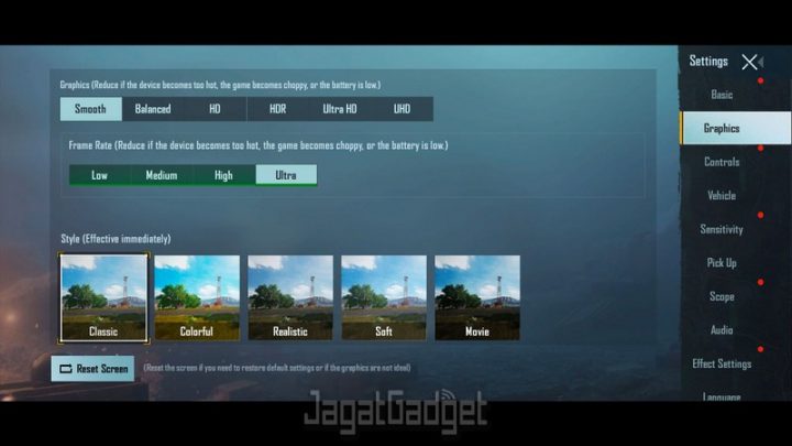 setting pubg