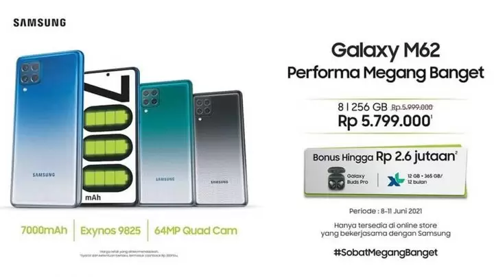 Review Samsung Galaxy M62: Baterai Monster, Kamera Mantap, dan SoC Flagship 1 Harga Samsung Galaxy M62 Indonesia