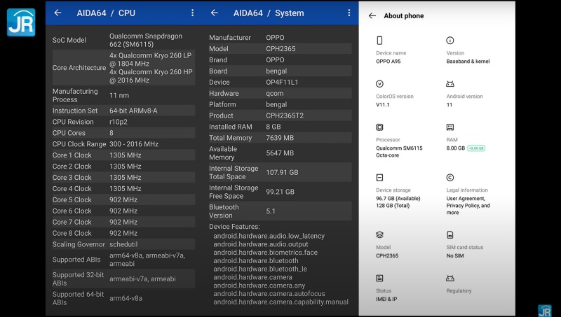 Review OPPO A95: Seri A Teratas dari OPPO 11 cpuz