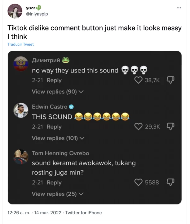 TikTok Dislike Button Kolom Komentar