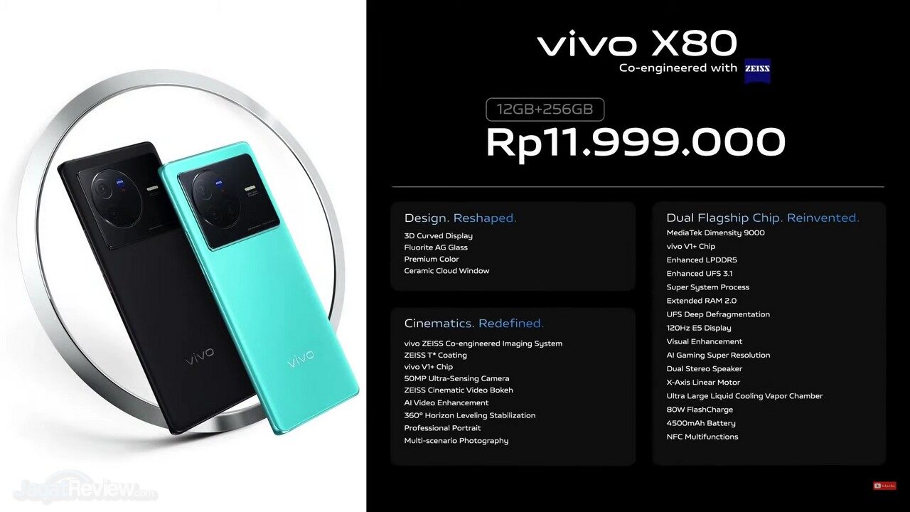 Harga resmi vivo X80 series Indonesia 