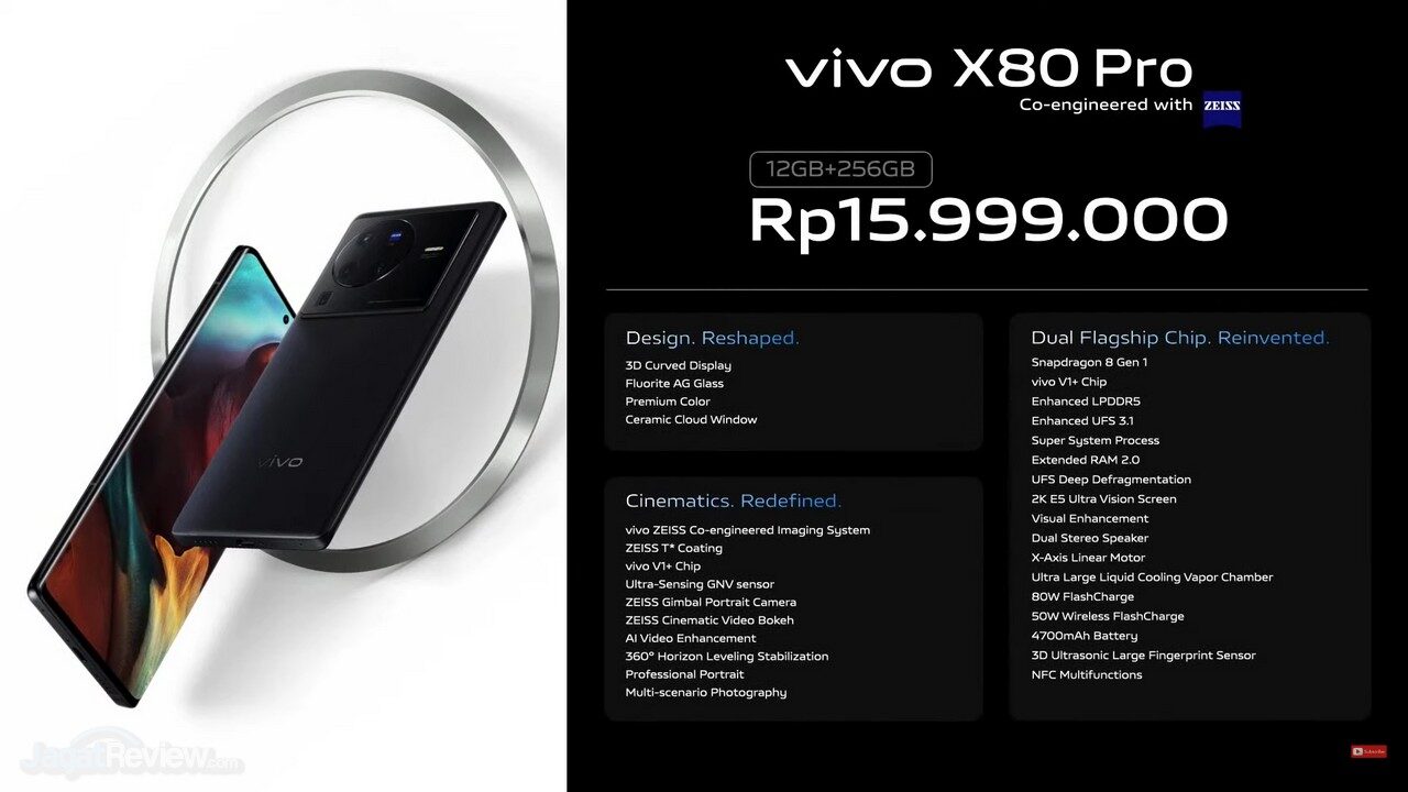 Harga resmi vivo X80 series Indonesia 