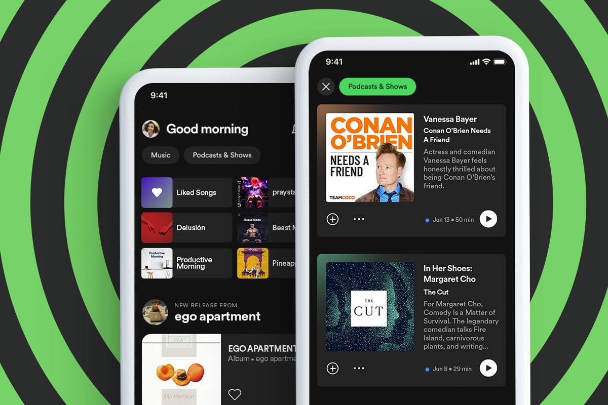 Spotify feeds music and podcast