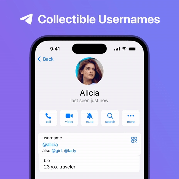 telegram collcetible username