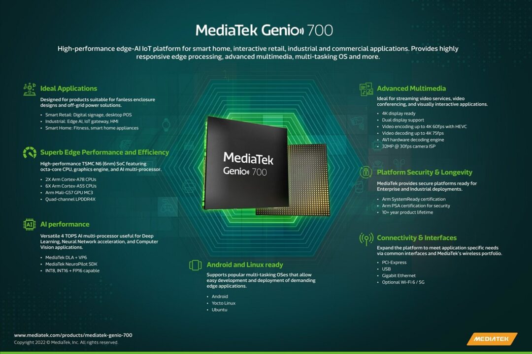 mediatek genio 700 specs