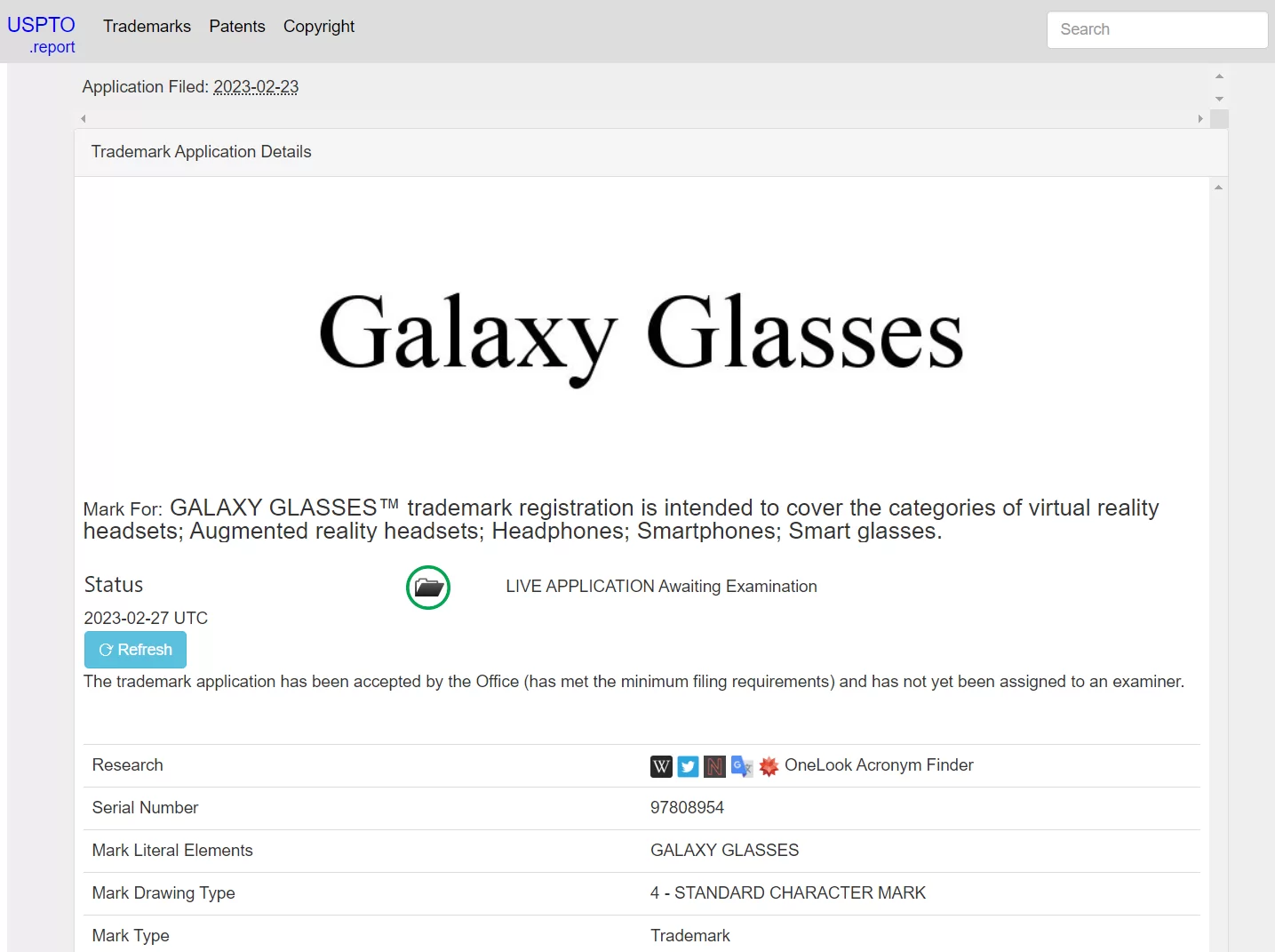 Samsung Galaxy Glasses