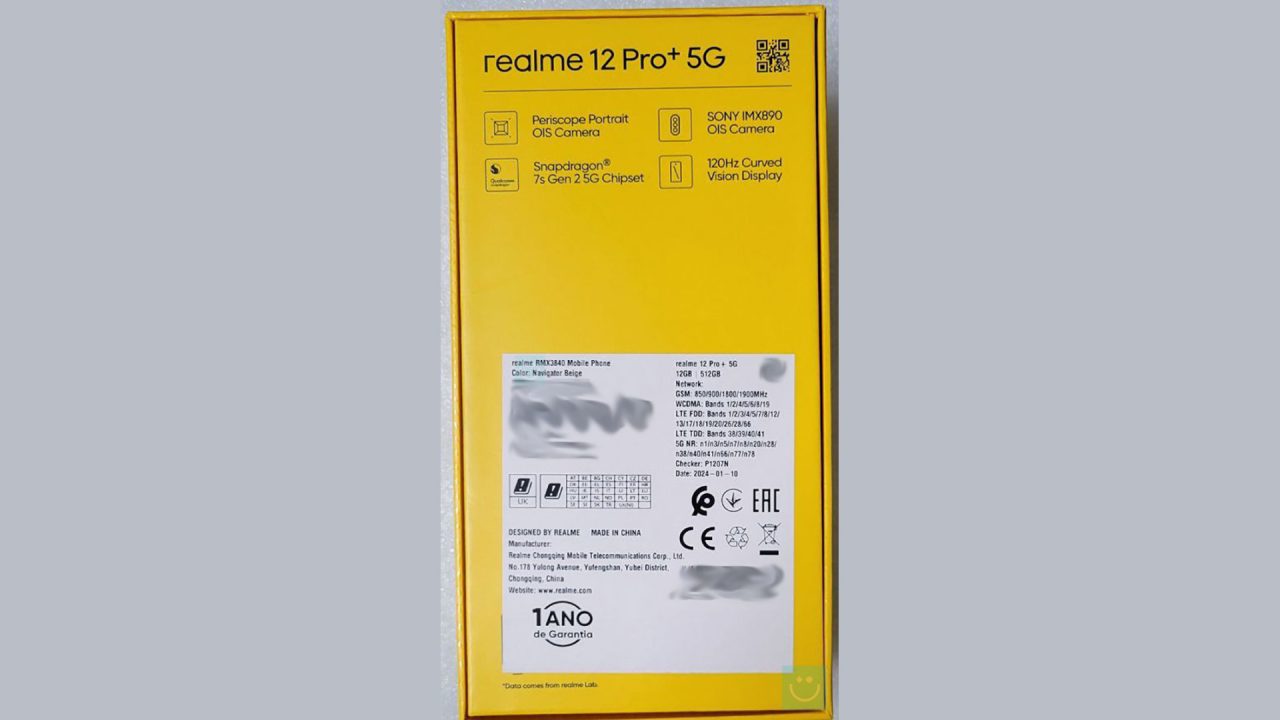 Box penjualan Realme 12 Pro Plus 5G