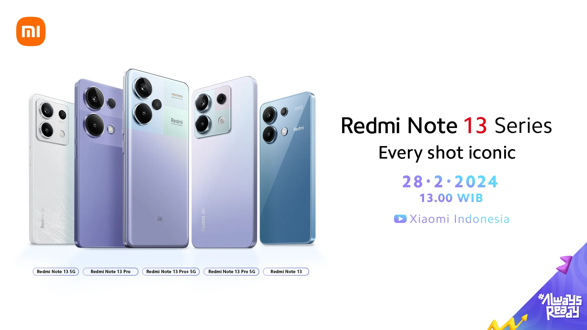Redmi Note 13 Series hadir di Indonesia tanggal 28 Februari 2024
