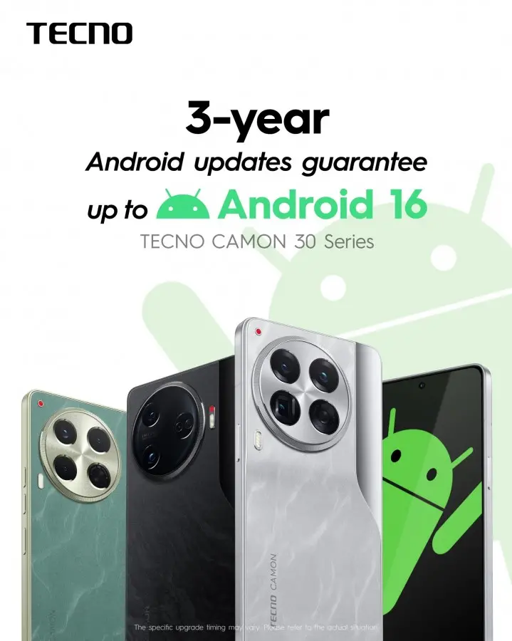 Tecno Janjikan Camon 30 Series Dapatkan Android 16 dan Update Tiga Tahun