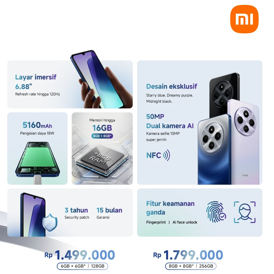Redmi 14C Resmi Hadir di Indonesia, Harga Mulai Rp1,5 Jutaan 6 redmi 14c specs