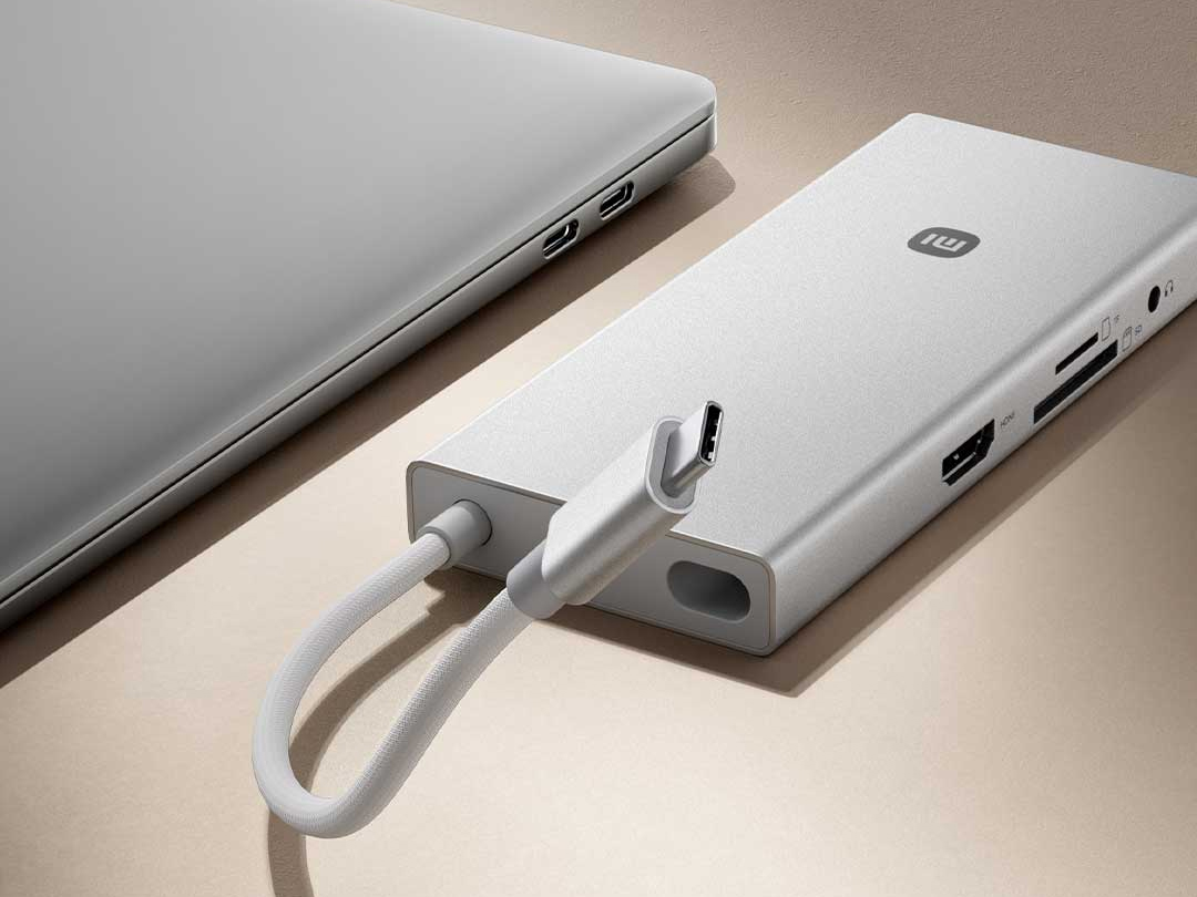 The hidden port of the integrated cable of Xiaomi 10 in 1 USB C hub