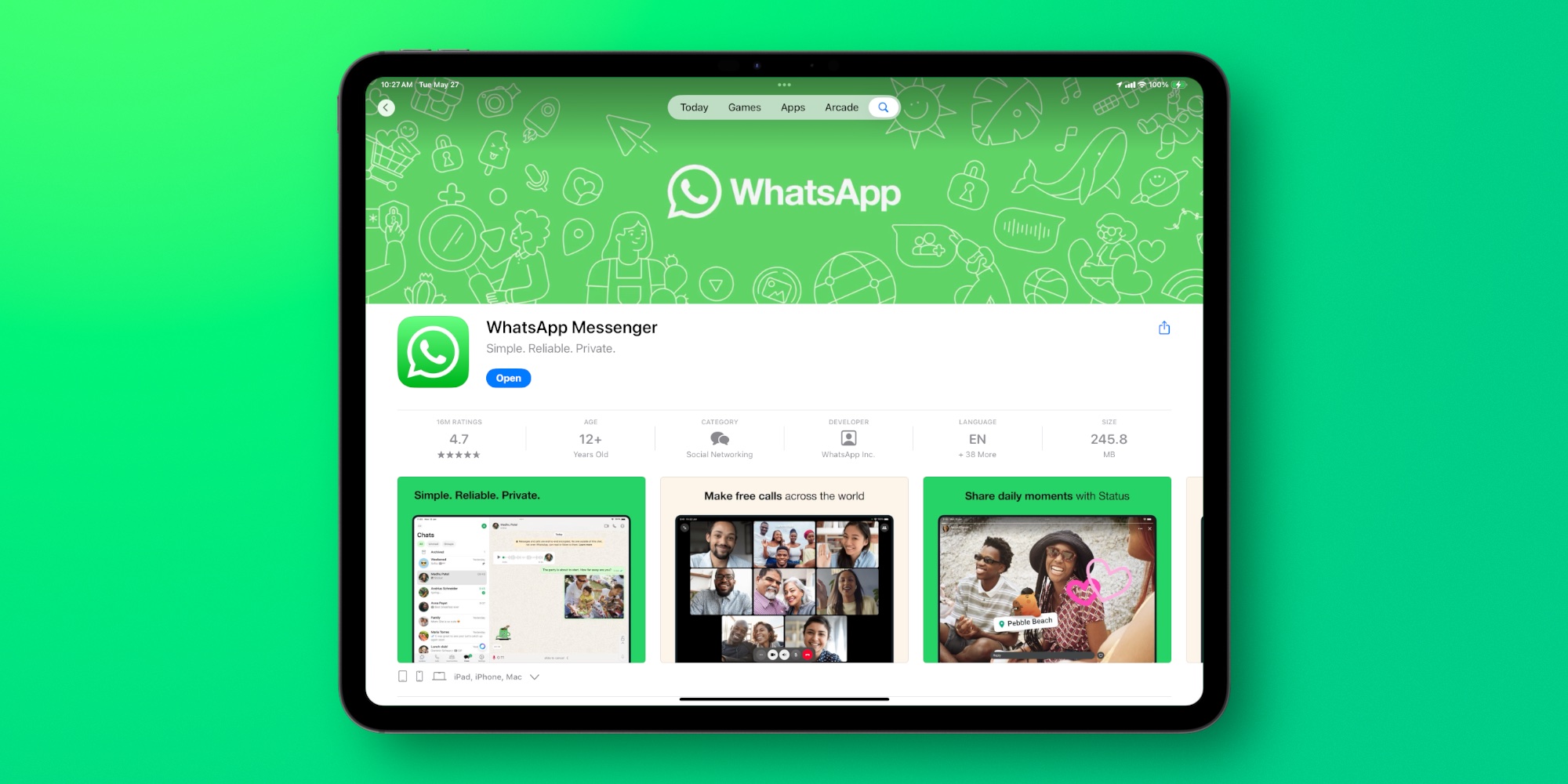 WhatsApp iPad