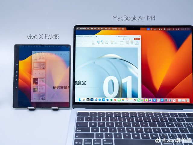 vivo X Fold 5 konek ke Macbook
