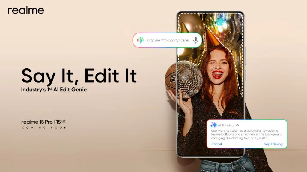 Realme 15 Series Bakal Hadirkan AI Edit Genie, Edit Foto Hanya Pakai Suara
