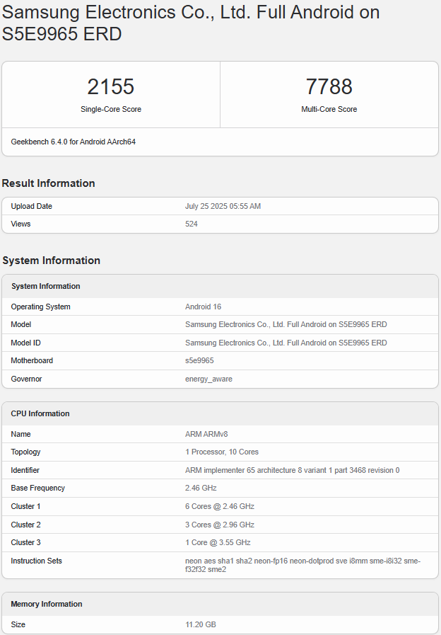 Skor Benchmark Exynos 2600, Bawa Performa GPU Menjanjikan! 3 exynos 2600 geekbench