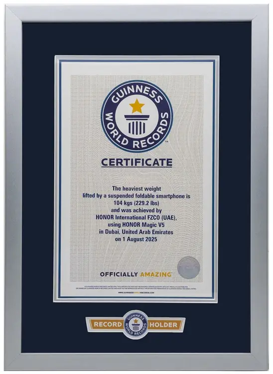 HONOR Magic V5 Pecahkan Rekor Guinness World, Smartphone Lipat Paling Kuat! 2 HONOR Magic V5 Guinness World Record Certification