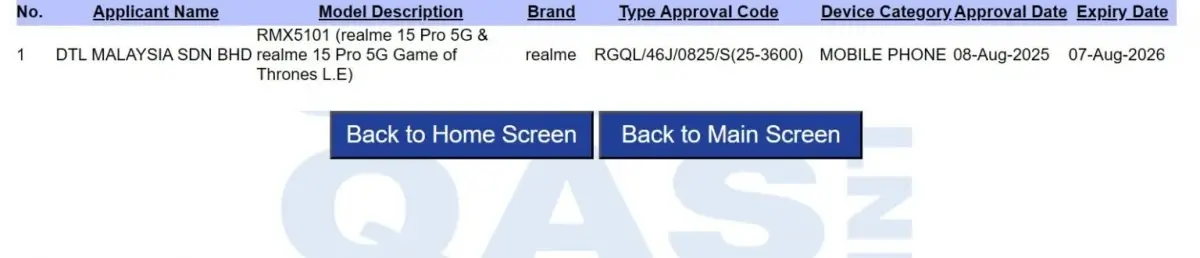 realme 15 Pro Game of Thrones