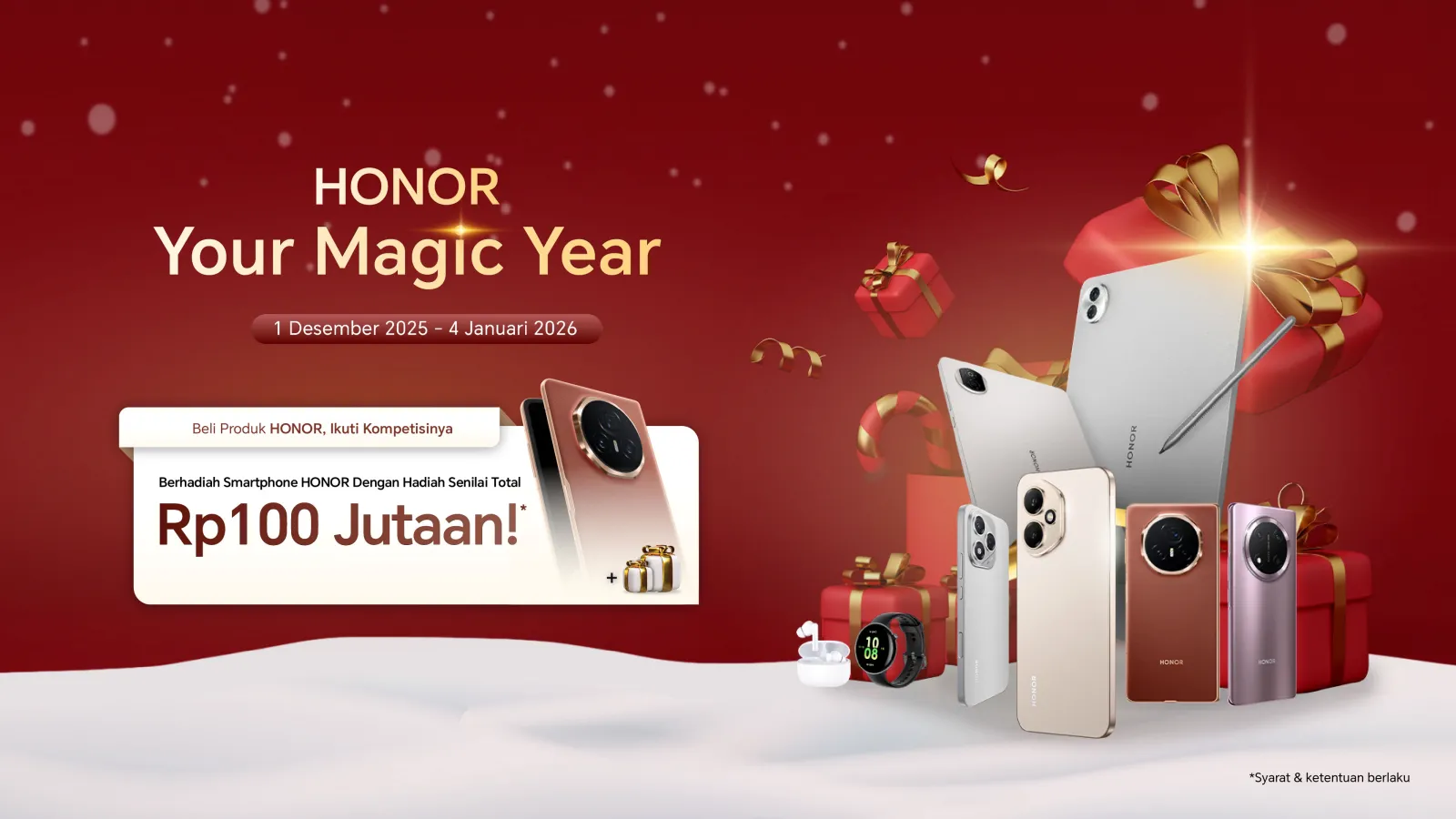 Promo Akhir Tahun dari Honor, Cashback Hingga Hadiah Gratis!