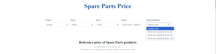 infinix note 60 pro options