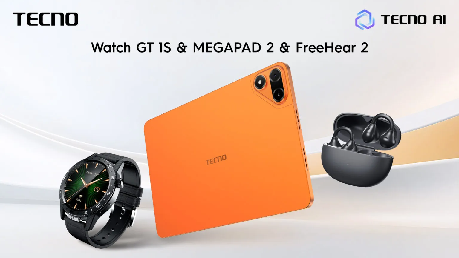 TECNO Luncurkan MEGAPAD 2, Watch GT 1S dan FreeHear 2