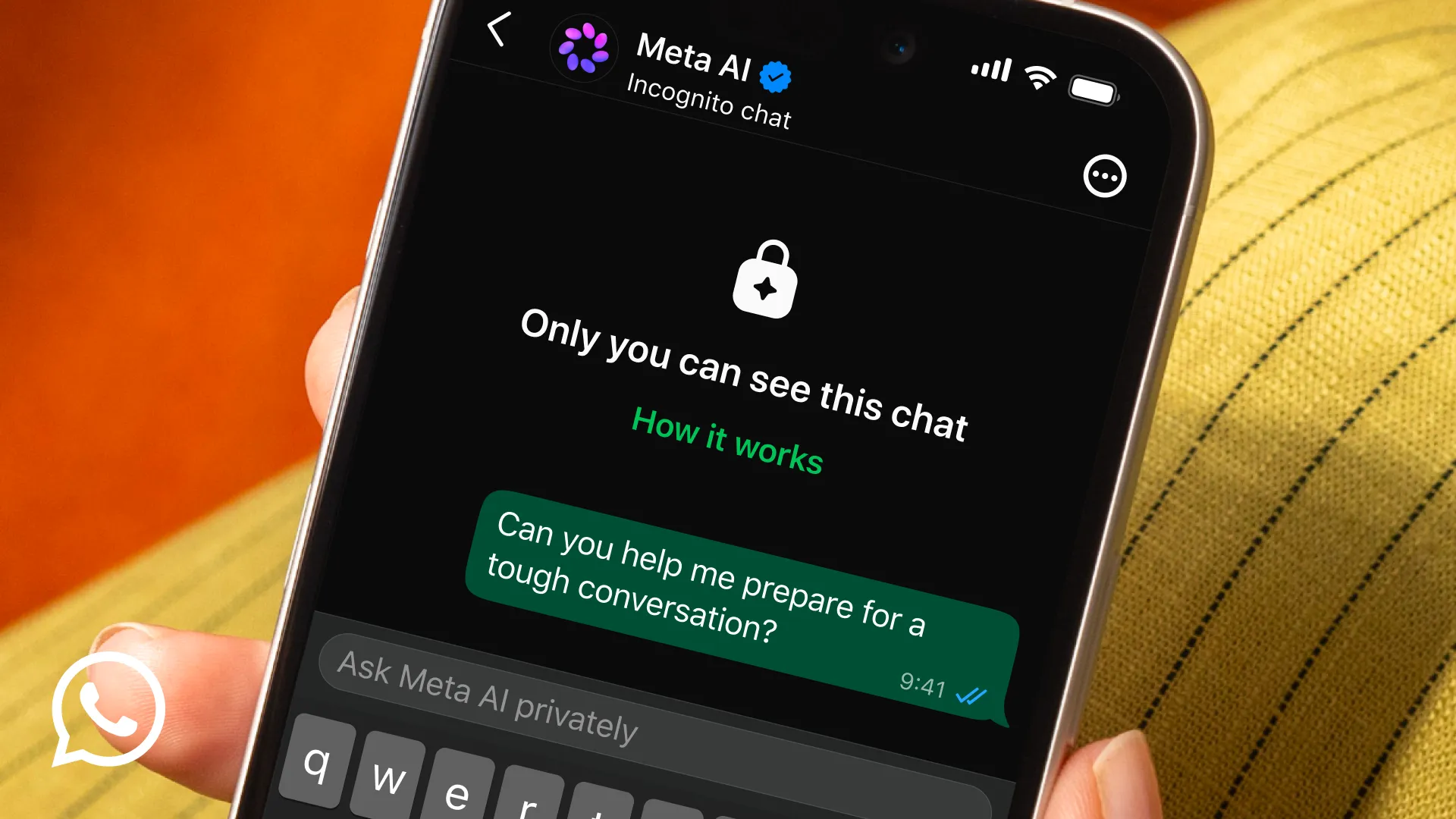 WhatsApp Rilis Mode Incognito Saat Ngobrol dengan Meta AI