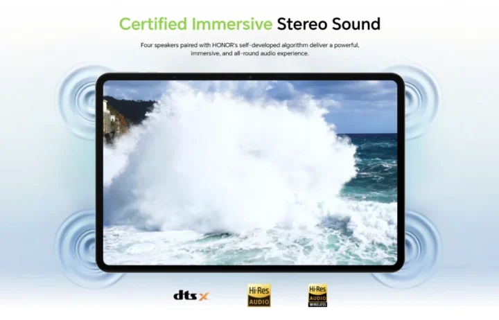 honor pad x9 max screen speaker